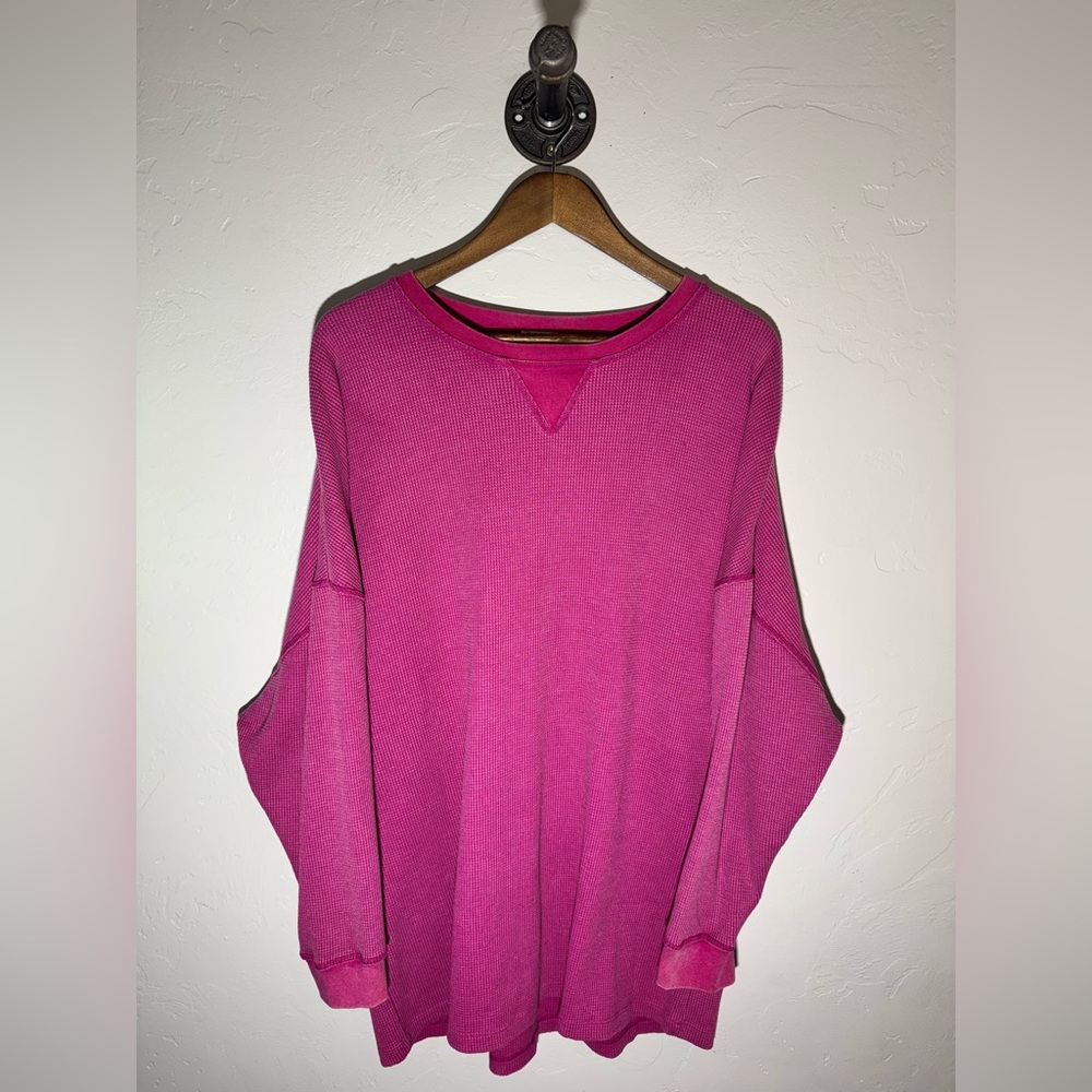 Free People Intimately Oversized Fuscia Thermal Long Sleeve Size‎ Medium